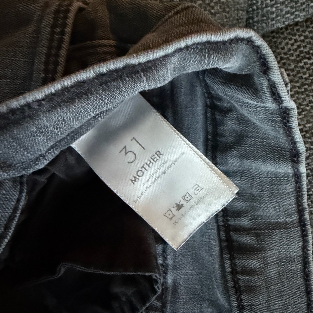 MOTHER Straight Leg Jeans in Charcoal - Picture 3 of 6